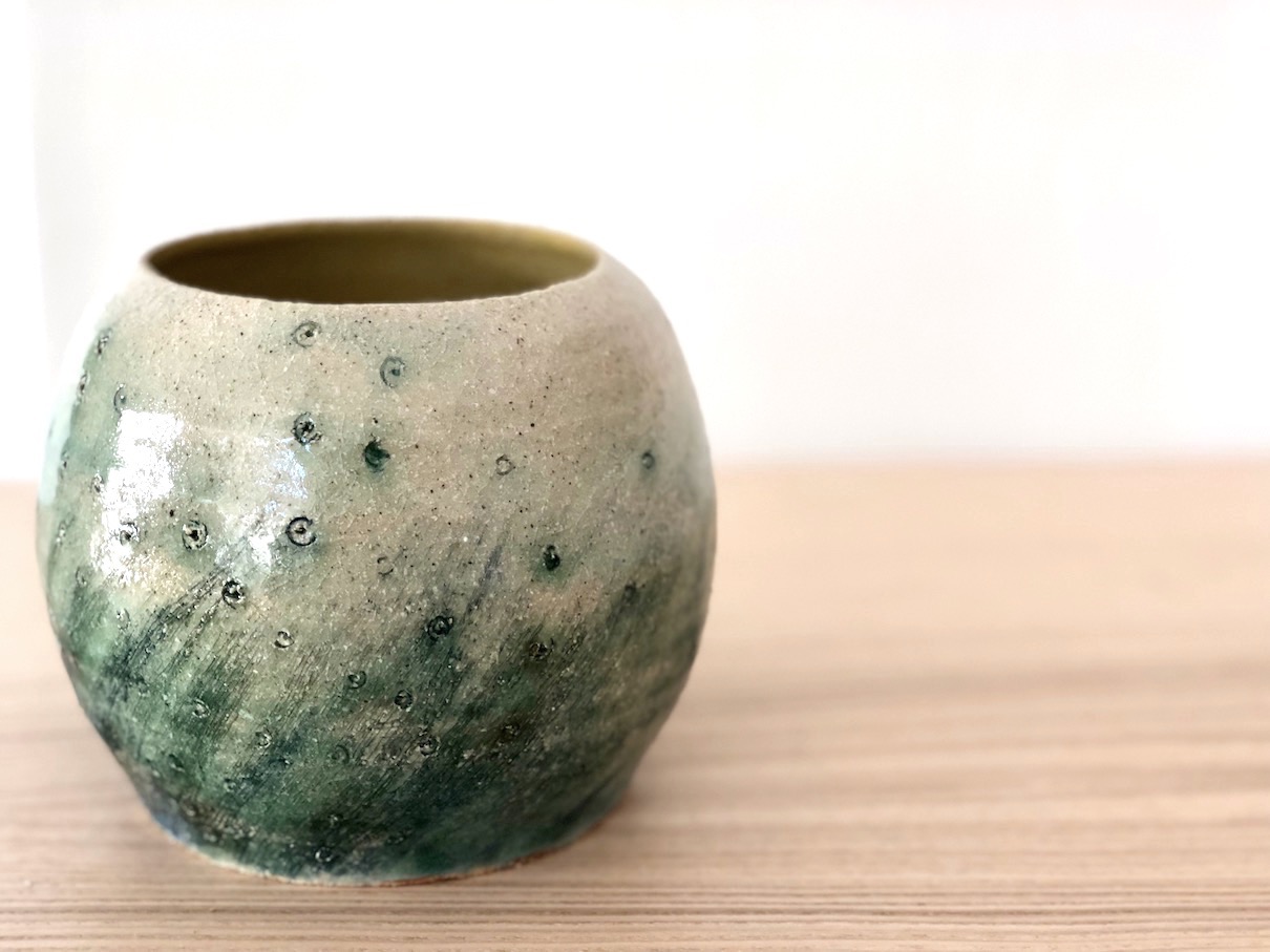 Green vase | Stefania Gobbi, handmade ceramics